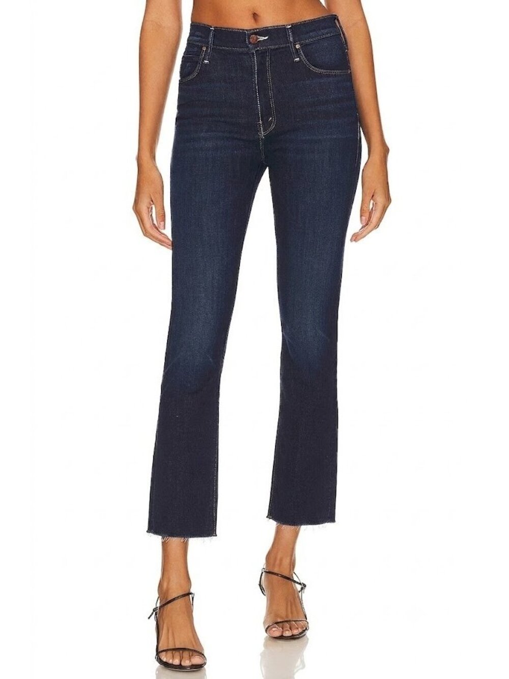 NWT Mother Mid Rise Dazzler Ankle Fray in Off Limits Stretch Crop Jeans 32